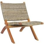 vidaXL Relaxstuhl Natur Kubu-Rattan und Massivholz Mahagoni 285803