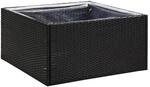 vidaXL Pflanzk&uuml;bel Schwarz 80x80x40 cm Poly Rattan 319171