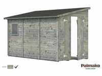Palmako Mia Holz-Gartenhaus Grau Pultdach Tauchgrundiert 333 cm x 165 cm