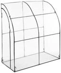 Relaxdays Tomatengew&auml;chshaus PVC Folie Transparent Schwarz Begehbar 215 x 200 x 100