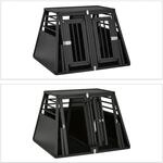 Relaxdays Hundebox Aluminium Schwarz mit Trennwand 64 cm x 90 cm x 82 cm 23,6 kg