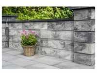 Diephaus Gartenmauer Fein Weiß-Schwarz 25 x 25 x 20 cm