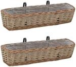 vidaXL Balkon-Blumenkasten 2 Stk Weide mit PE-Auskleidung 80 cm 287642