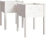 vidaXL Pflanzk&uuml;bel 2 Stk Wei&szlig; 50x50x70 cm Massivholz Kiefer 810802