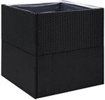 vidaXL Pflanzk&uuml;bel Schwarz 80x80x80 cm Poly Rattan 1097360