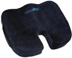 Relaxdays Sitzkissen Memoryschaum Gel Polyester Schwarz Ergonomisch Rutschfest 7 cm x