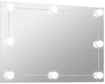vidaXL Wandspiegel Ohne Rahmen mit LED-Beleuchtung Rechteckig Glas 3078645
