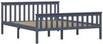vidaXL Massivholzbett Grau Kiefer 160x200 cm617236