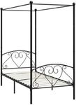 vidaXL Himmelbett-Gestell Schwarz Metall 100 x 200 cm618203