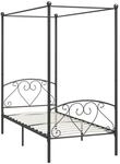 vidaXL Himmelbett-Gestell Grau Metall 100 x 200 cm618210
