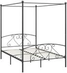 vidaXL Himmelbett-Gestell Grau Metall 160 x 200 cm618213