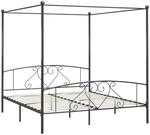 vidaXL Himmelbett-Gestell Grau Metall 200 x 200 cm618215