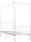 vidaXL Himmelbett-Gestell Wei&szlig; Metall 90 x 200 cm618237