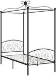 vidaXL Himmelbett-Gestell Schwarz Metall 90 x 200 cm618243