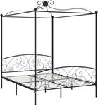 vidaXL Himmelbett-Gestell Schwarz Metall 180 x 200 cm618248