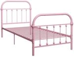 vidaXL Bettgestell Rosa Metall 90x200 cm618279