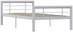 vidaXL Bettgestell Grau und Wei&szlig; Metall 90x200 cm 284556
