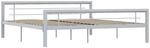 vidaXL Bettgestell Grau und Wei&szlig; Metall 180 x 200 cm618330