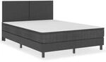 vidaXL Boxspring-Bettgestell Grau Stoff 160x200 cm621153