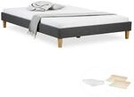 Homestyle4u Polsterbett mit Matratze 140x200 Grau