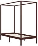 vidaXL Himmelbett-Gestell Dunkelbraun Massivholz Kiefer 90 x 200 cm617274
