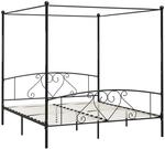 vidaXL Himmelbett-Gestell Schwarz Metall 200 x 200 cm618208