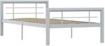 vidaXL Bettgestell Grau und Wei&szlig; Metall 100 x 200 cm618326