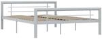 vidaXL Bettgestell Grau und Wei&szlig; Metall 120x200 cm618327