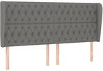 vidaXL Kopfteil mit Ohren Dunkelgrau 203x23x118/128 cm Stoff 3118315