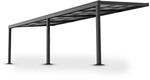Juskys Terrassendach Jakarta 6x3m mit Polycarbonatplatten Dunkelgrau