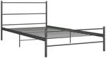 vidaXL Bettgestell Grau Metall 90x200 cm Modell 1620214
