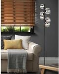 Globo LED-Stehlampe Riha 6-flammig Schwarz matt-Rauchfarben 285 x 1550 mm
