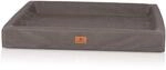 Knuffelwuff Hundebett Austin Orthop&auml;disch Kunstleder M-L 85 x 65cm Braungrau