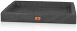 Knuffelwuff Hundebett Austin Orthop&auml;disch Kunstleder M-L 85 x 65cm Schwarz