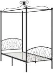 vidaXL Himmelbett-Gestell Schwarz Metall 100 x 200 cm618244