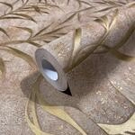 Marburg Vliestapete mit Bl&auml;ttern in BetonoptikFloral Braun Gold FSC&reg;