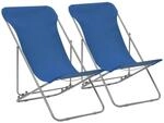 vidaXL Klappbare Strandst&uuml;hle 2 Stk Stahl und Oxford-Gewebe Blau 44358