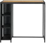 vidaXL Bartisch mit Regal Schwarz 120x60x110 cm Poly Rattan