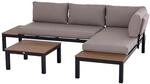Outsunny Garten Sofa Set Aluminium Schaumstoff Grau Natur L164 x B74 x H69 cm