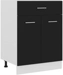 vidaXL Schubunterschrank Schwarz 60x46x81,5 cm Holzwerkstoff