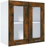 vidaXL H&auml;ngeschrank Glas R&auml;uchereiche 60x31x60 cm Holzwerkstoff