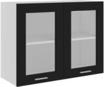 vidaXL H&auml;ngeglasschrank Schwarz 80x31x60 cm Holzwerkstoff