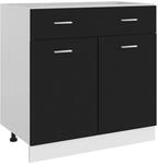 vidaXL Schubunterschrank Schwarz 80x46x81,5 cm Holzwerkstoff