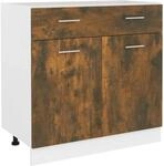 vidaXL Unterschrank mit Schublade R&auml;uchereiche 80x46x81,5 cm