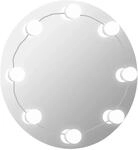 vidaXL Wandspiegel Ohne Rahmen mit LED-Beleuchtung Rund Glas 3078646