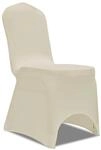 vidaXL 6 x Stuhlhusse Stretchhusse Cremefarben