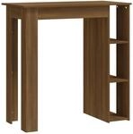 vidaXL Bartisch mit Regal Braun 102x50x103,5 cm Eiche Holzwerkstoff
