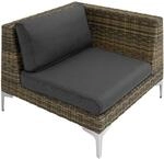Tectake Modulares Aluminium Rattanset Villanova Linkes Eckelement Wetterfest und Uv