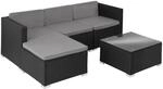 Tectake Rattan Lounge Lignano F&uuml;r 3 Bis 4 Personen Widerstandsf&auml;hig 179 x 150 x 65