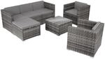 Tectake Rattan Lounge Lignano F&uuml;r 5 Bis 6 Personen Widerstandsf&auml;hig 179 x 150 x 65